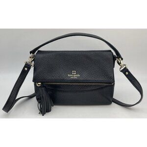 Kate Spade Southport Avenue Mini Maria Black Leather Crossbody Handbag Purse